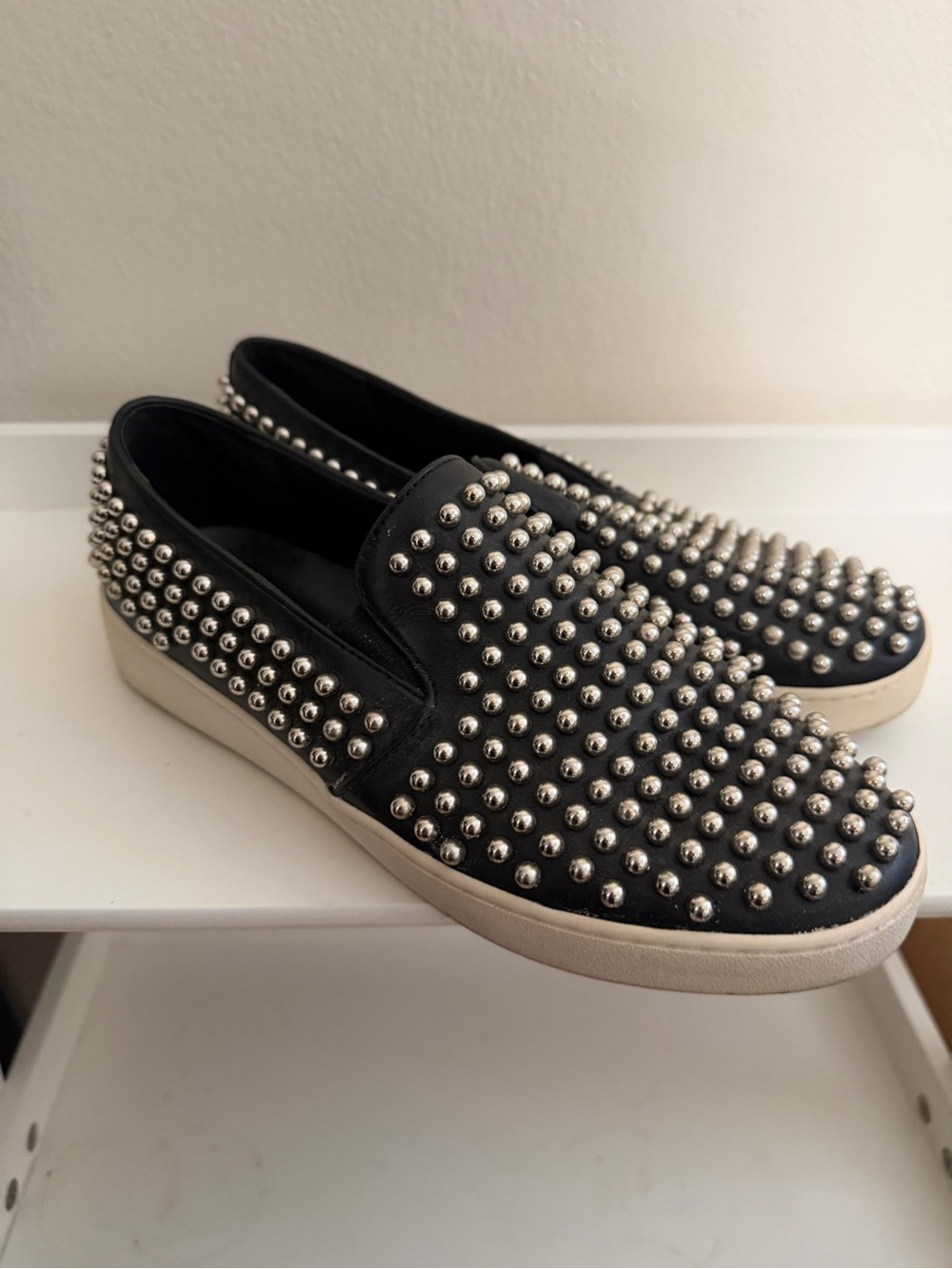 Michael Kors Black Studded Slip-On Sneakers
